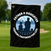 Father And Daughter Fishing Partners Golf Towel thumb 1