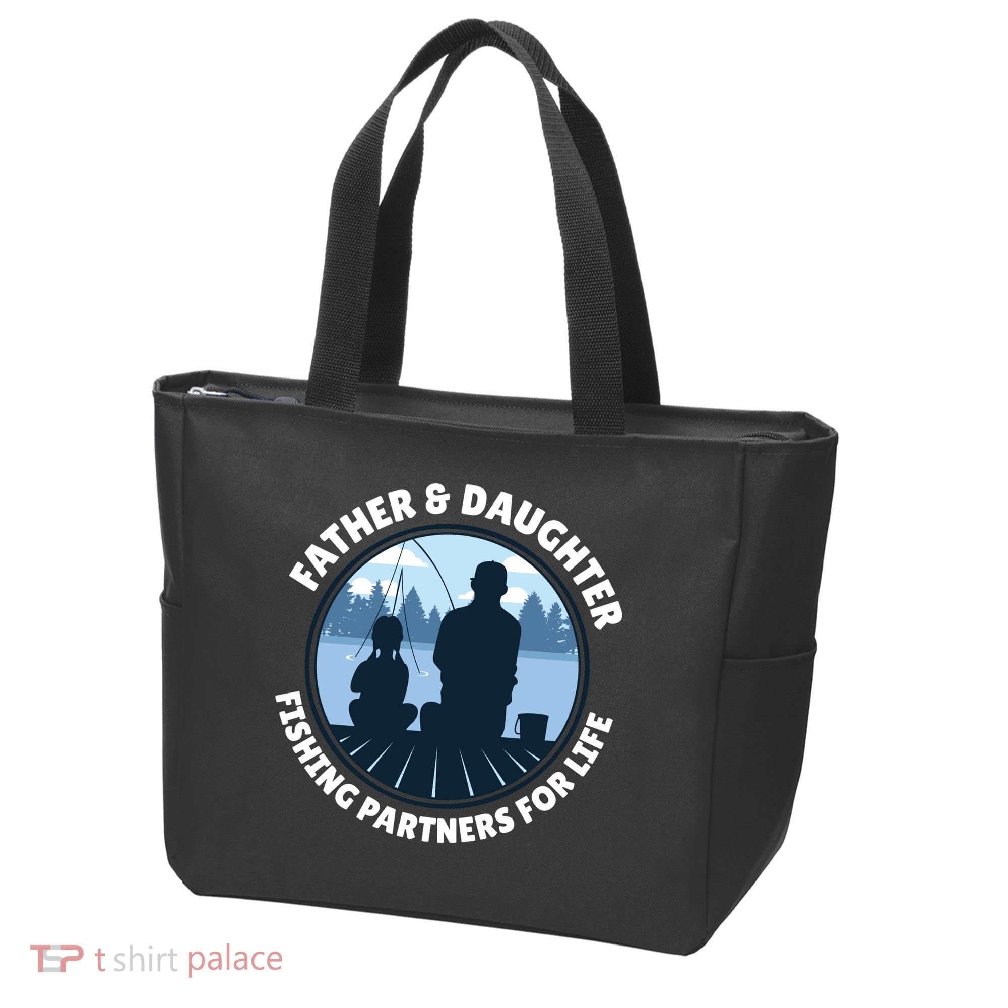 Father And Daughter Fishing Partners Tote Bag