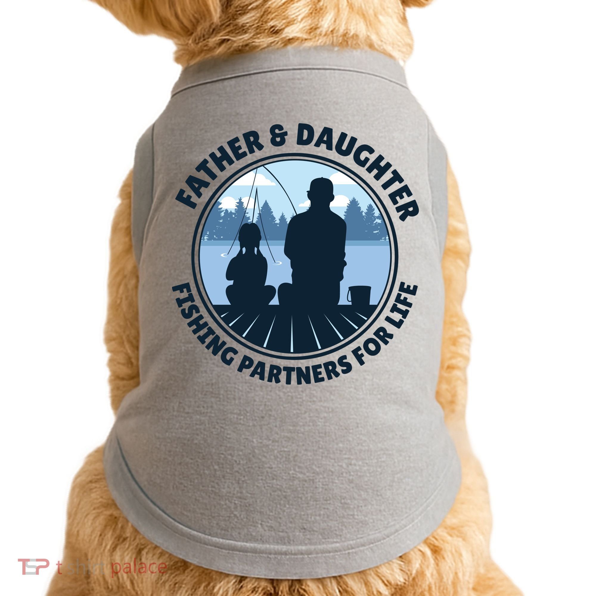 Father And Daughter Fishing Partners Doggie Tank