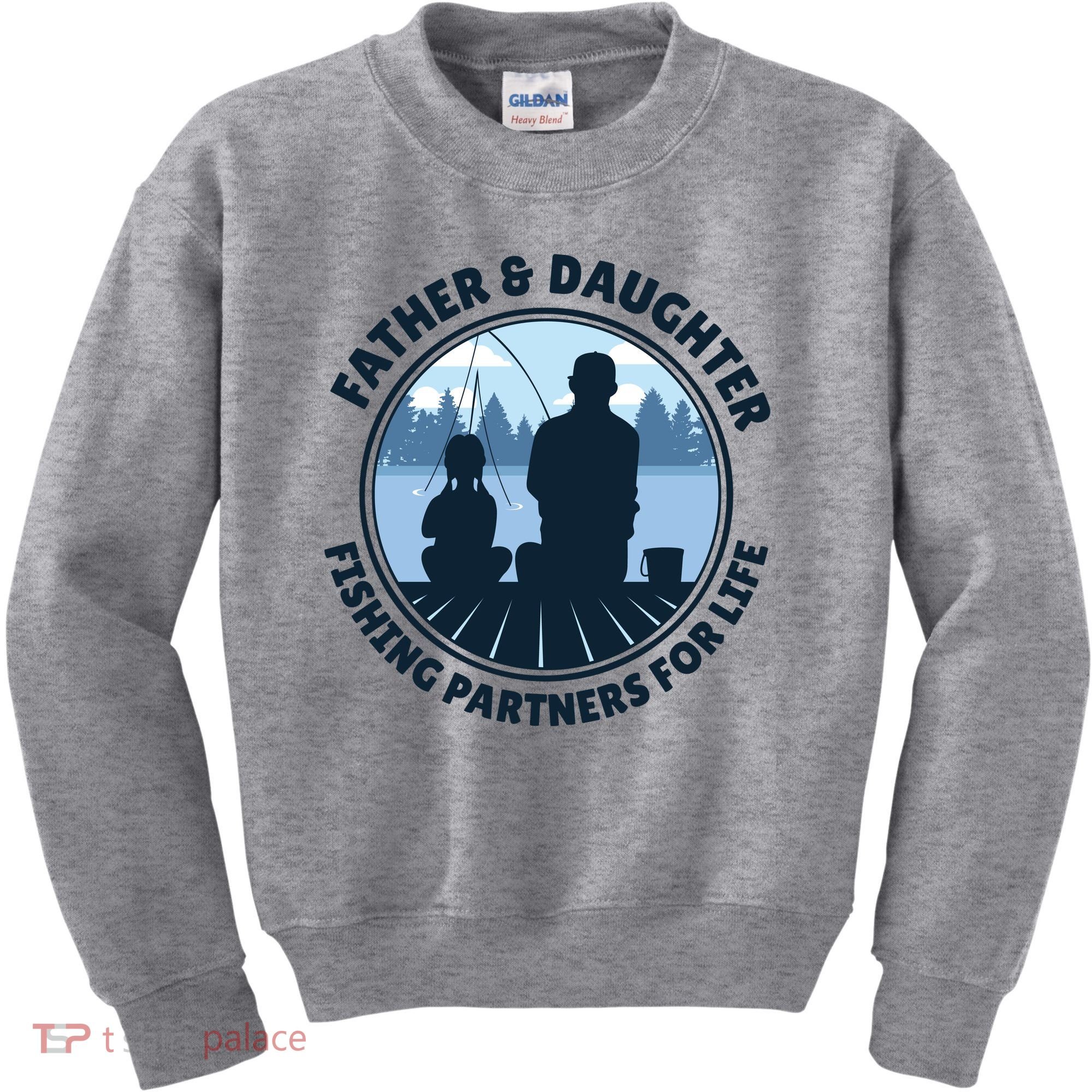 Father And Daughter Fishing Partners Kids Sweatshirt