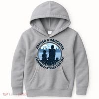 Father And Daughter Fishing Partners Kids Hoodie thumb 0