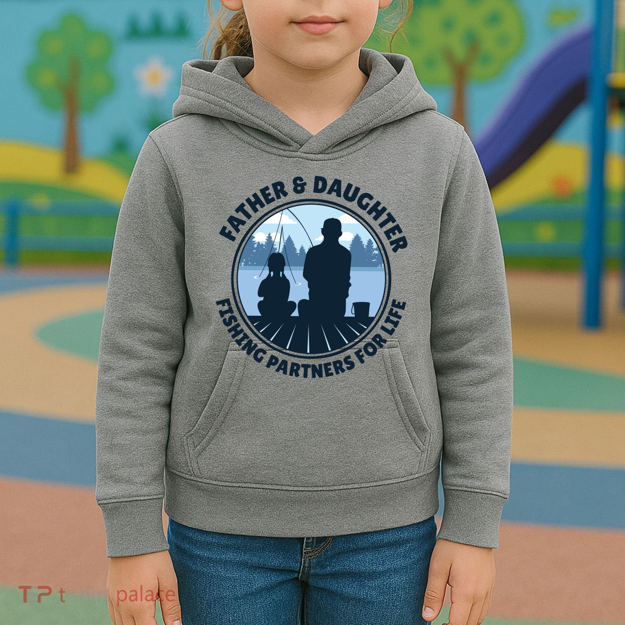 Father And Daughter Fishing Partners Kids Hoodie