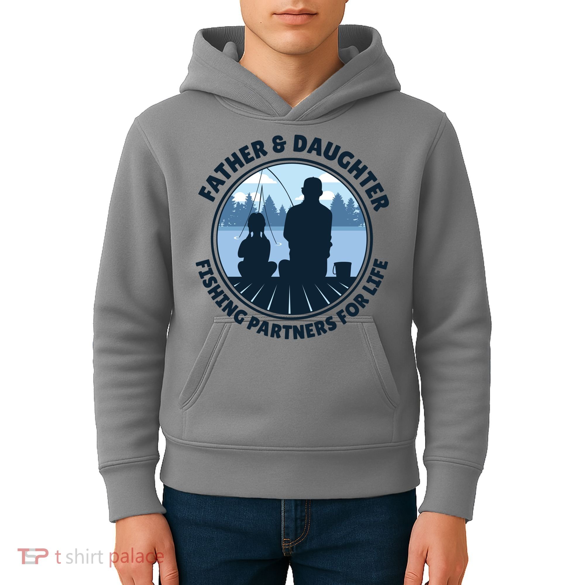 Father And Daughter Fishing Partners Kids Hoodie