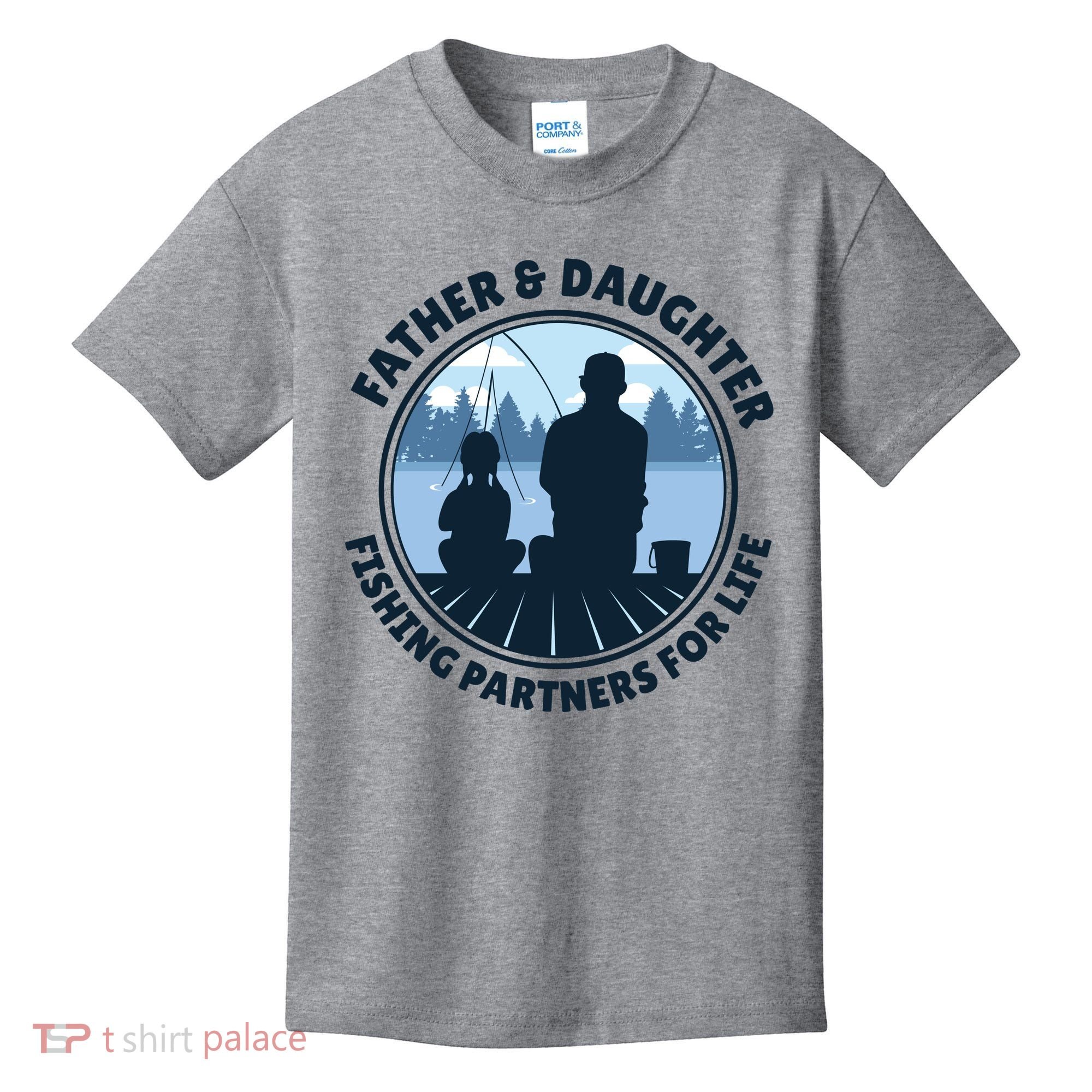 Father And Daughter Fishing Partners Kids T-Shirt