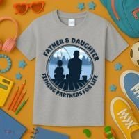 Father And Daughter Fishing Partners Kids T-Shirt thumb 3