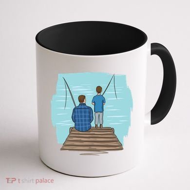Father And Son Fishing Coffee Mug back