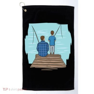 Father And Son Fishing Golf Towel