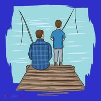 Father And Son Fishing Button thumb 1