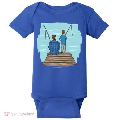 Father And Son Fishing Baby Bodysuit
