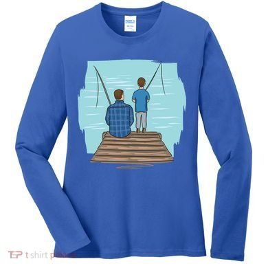 Father And Son Fishing Women's Long Sleeve Shirt