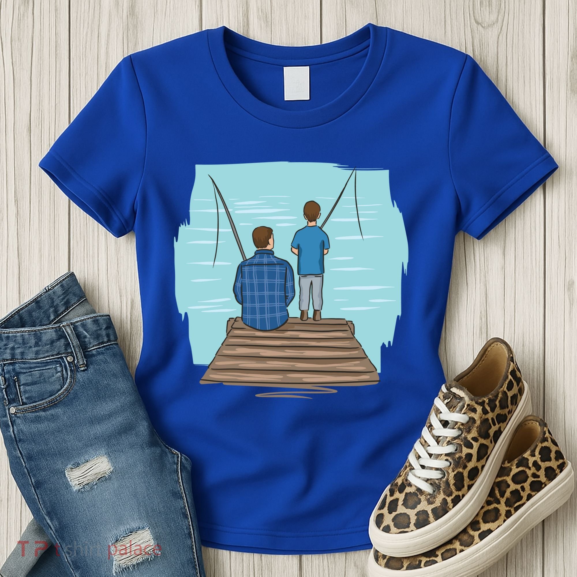 Father And Son Fishing Women's T-Shirt