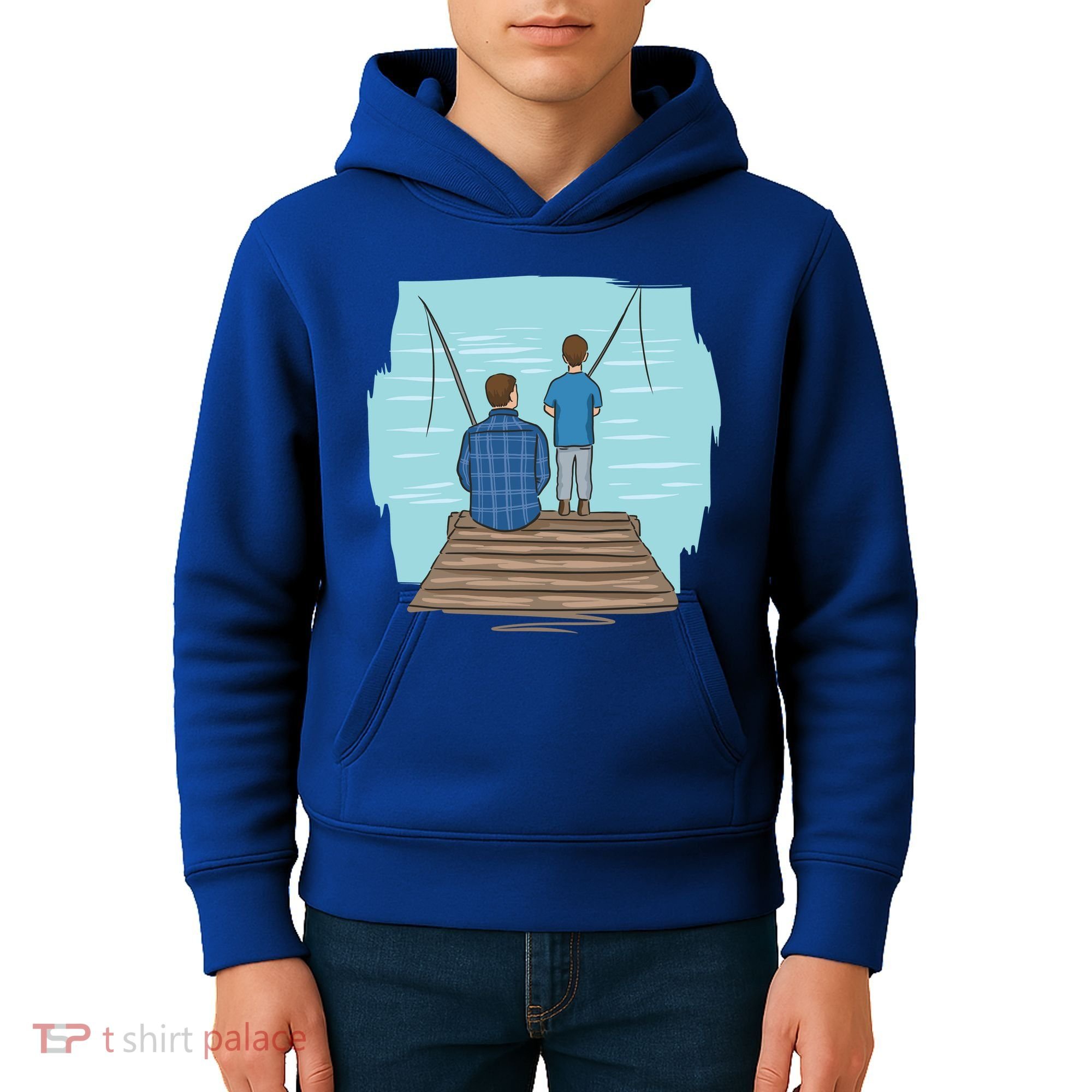 Father And Son Fishing Kids Hoodie
