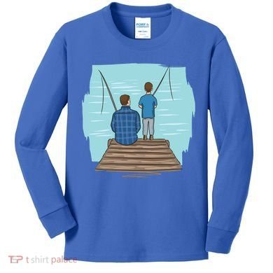 Father And Son Fishing Kids Long Sleeve Shirt
