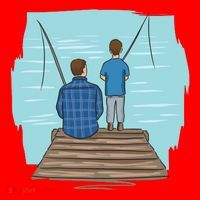 Father And Son Fishing Santa Hat thumb 1