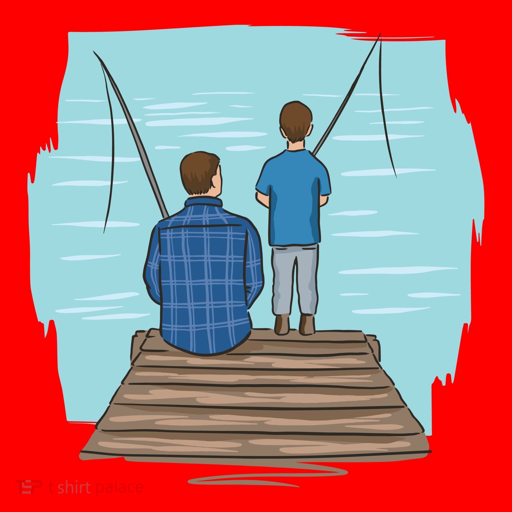 Father And Son Fishing Santa Hat