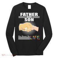 Father And Son Friends For Life Autism Awareness Long Sleeve Shirt thumb 0