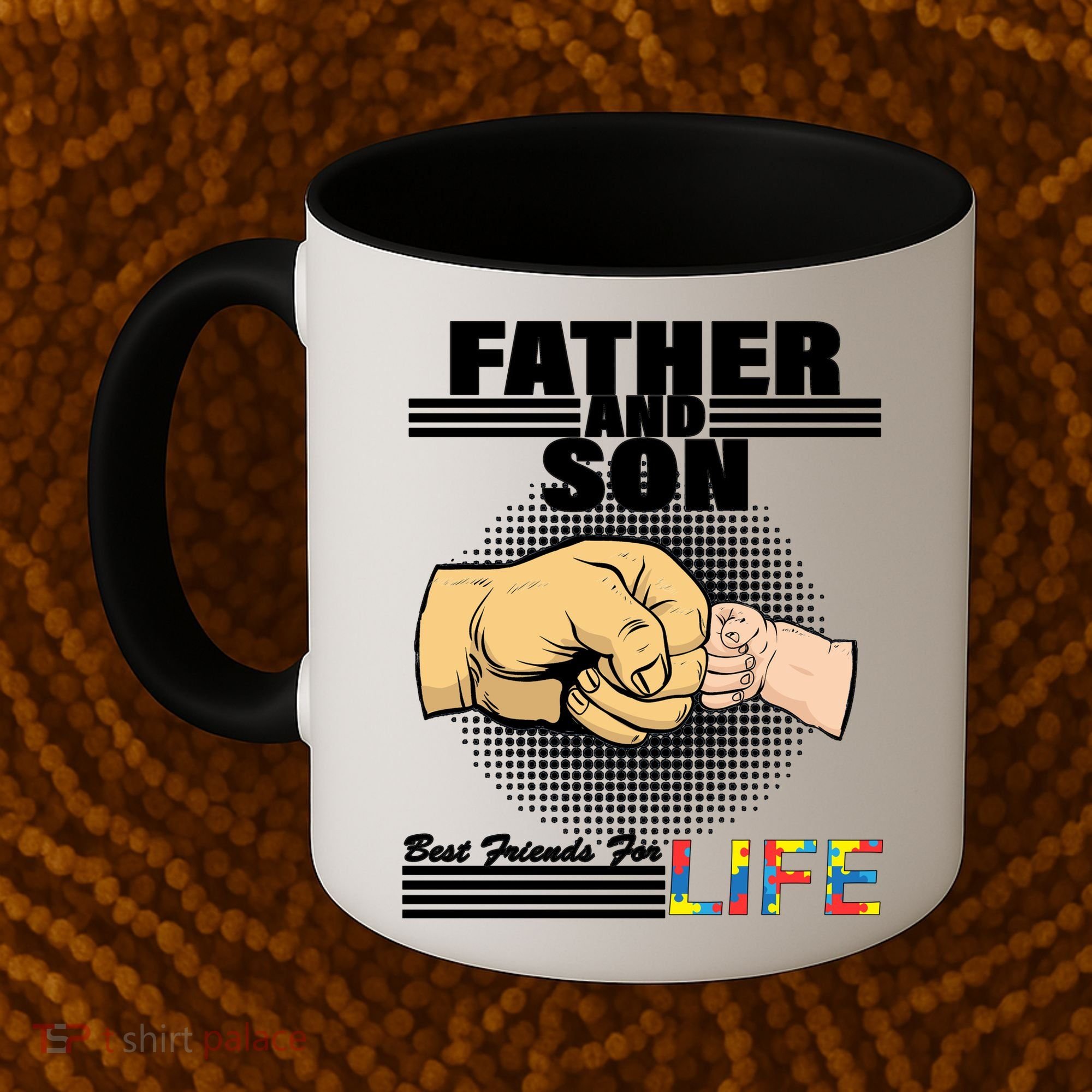Father And Son Friends For Life Autism Awareness Coffee Mug