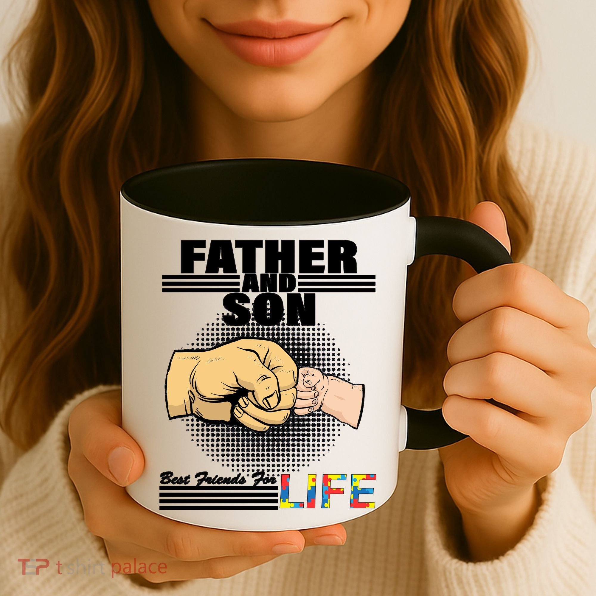 Father And Son Friends For Life Autism Awareness Coffee Mug