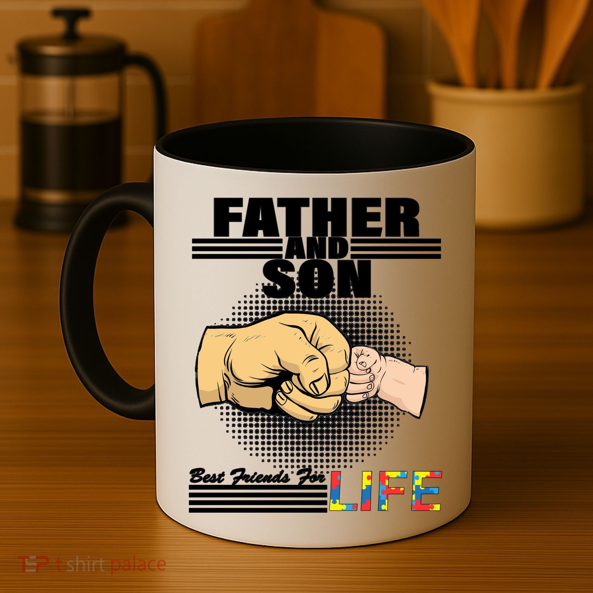 Father And Son Friends For Life Autism Awareness Coffee Mug