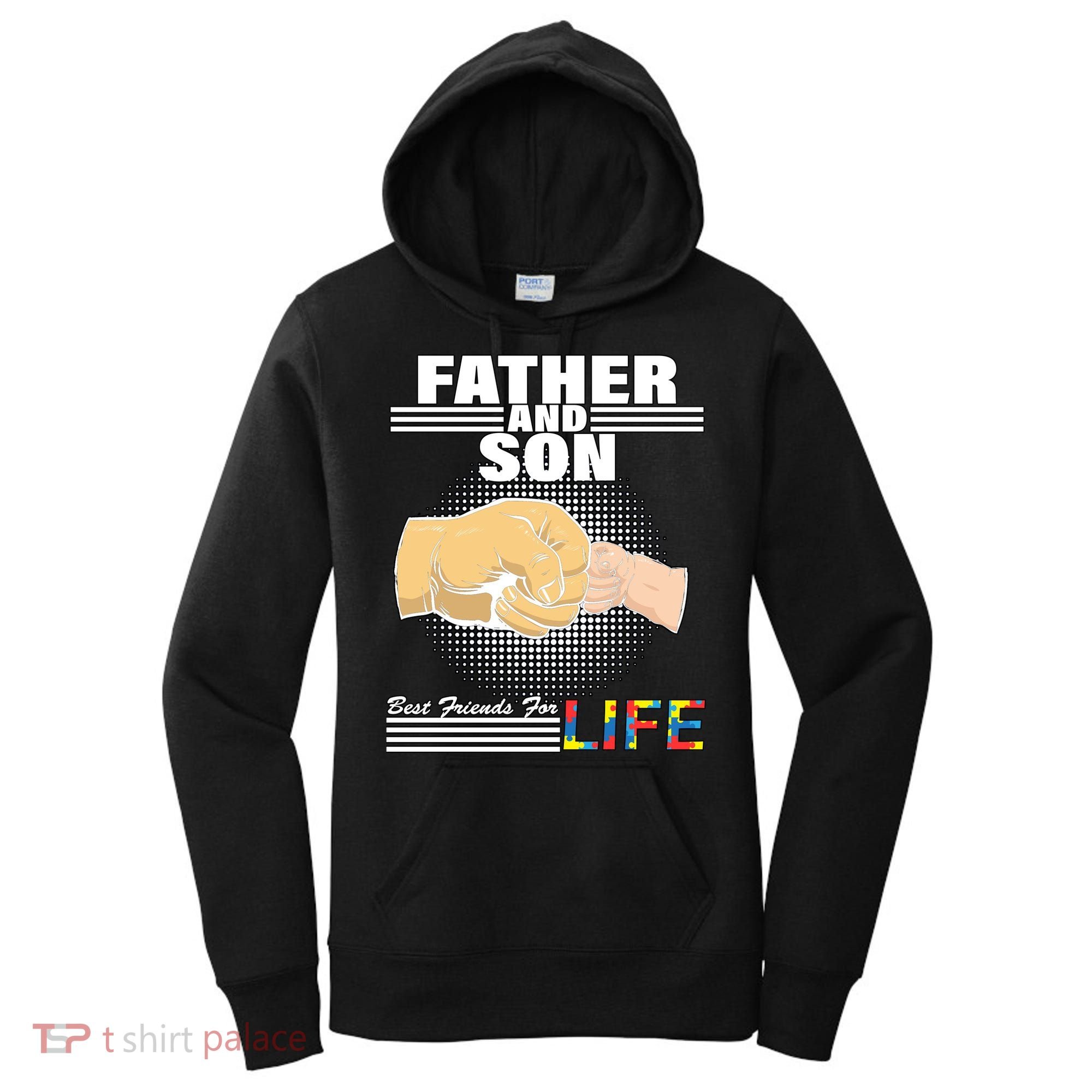 Father And Son Friends For Life Autism Awareness Women's Hoodie