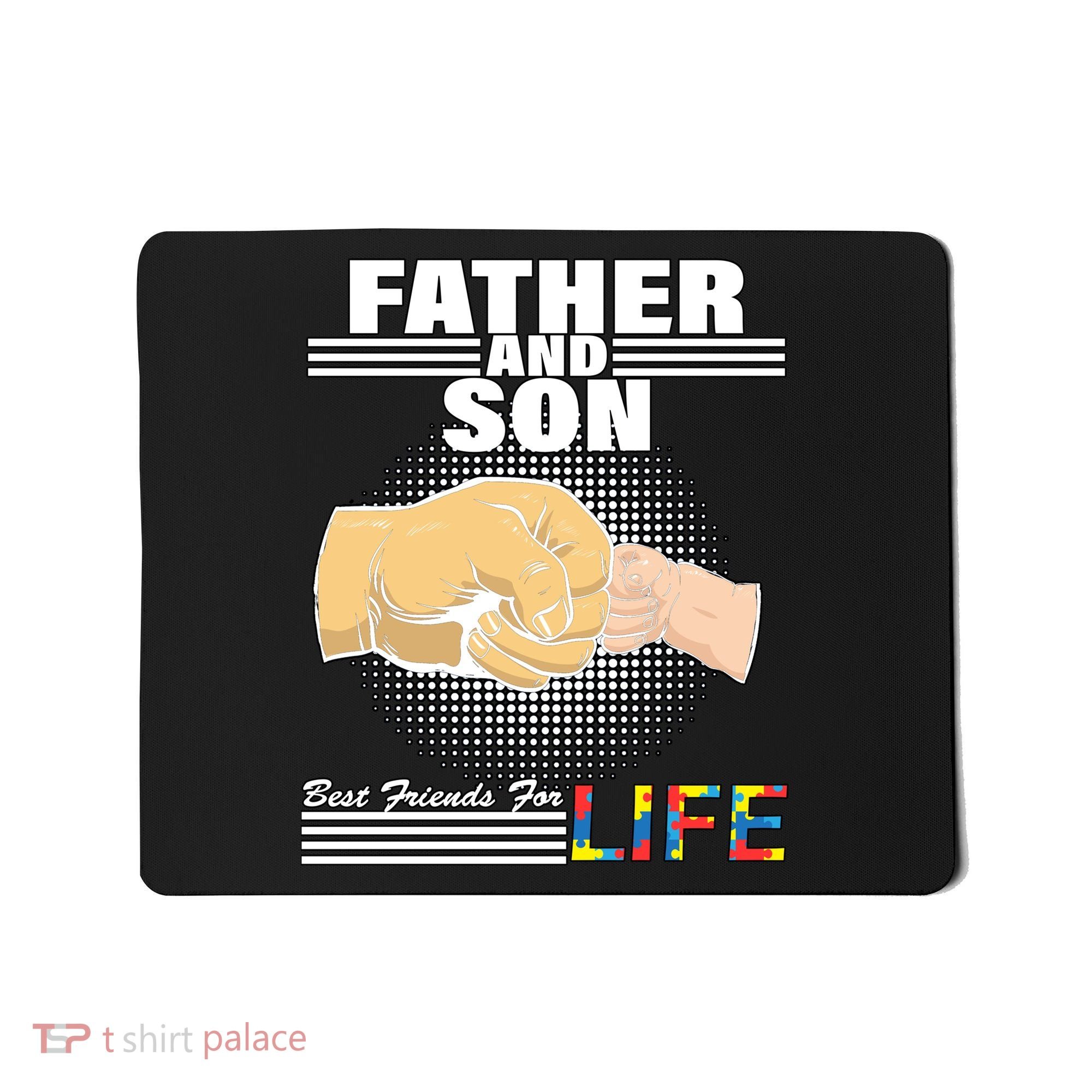 Father And Son Friends For Life Autism Awareness Mousepad
