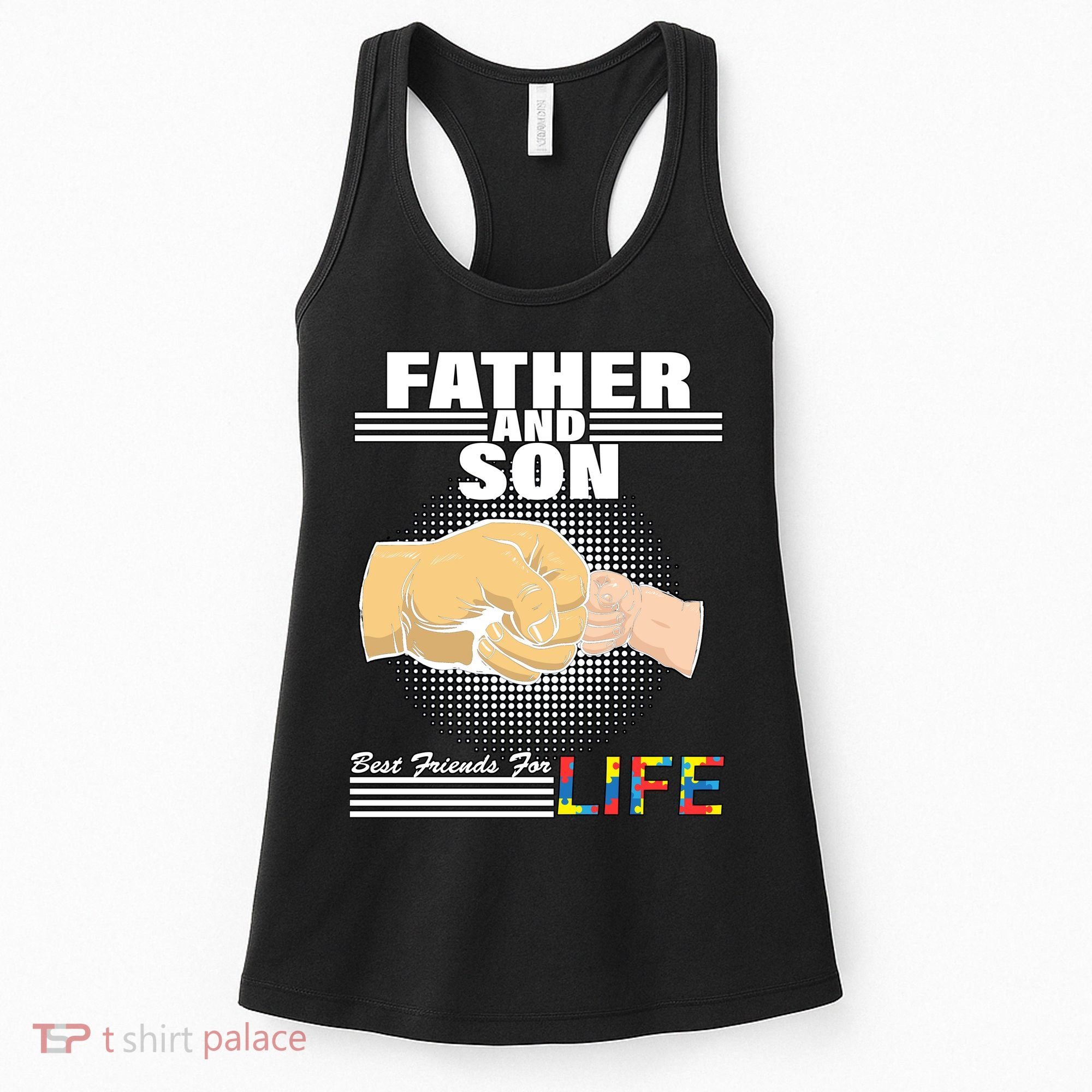 Father And Son Friends For Life Autism Awareness Women's Tank Top