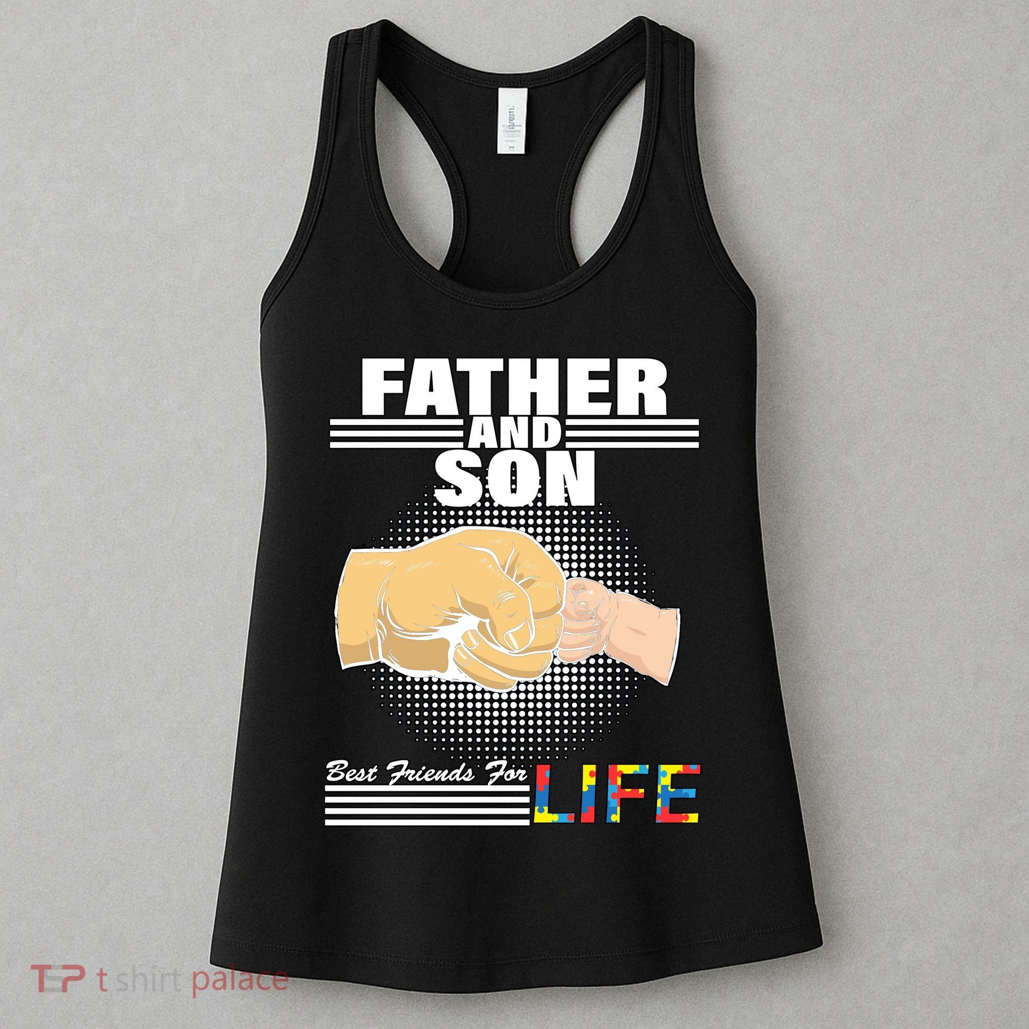 Father And Son Friends For Life Autism Awareness Women's Tank Top