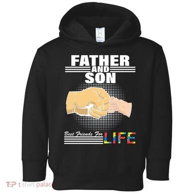 Father And Son Friends For Life Autism Awareness Toddler Hoodie