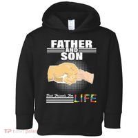 Father And Son Friends For Life Autism Awareness Toddler Hoodie thumb 0