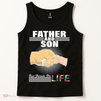 Father And Son Friends For Life Autism Awareness Tank Top thumb 2