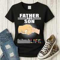 Father And Son Friends For Life Autism Awareness Women's T-Shirt thumb 3