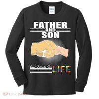 Father And Son Friends For Life Autism Awareness Kids Long Sleeve Shirt thumb 0