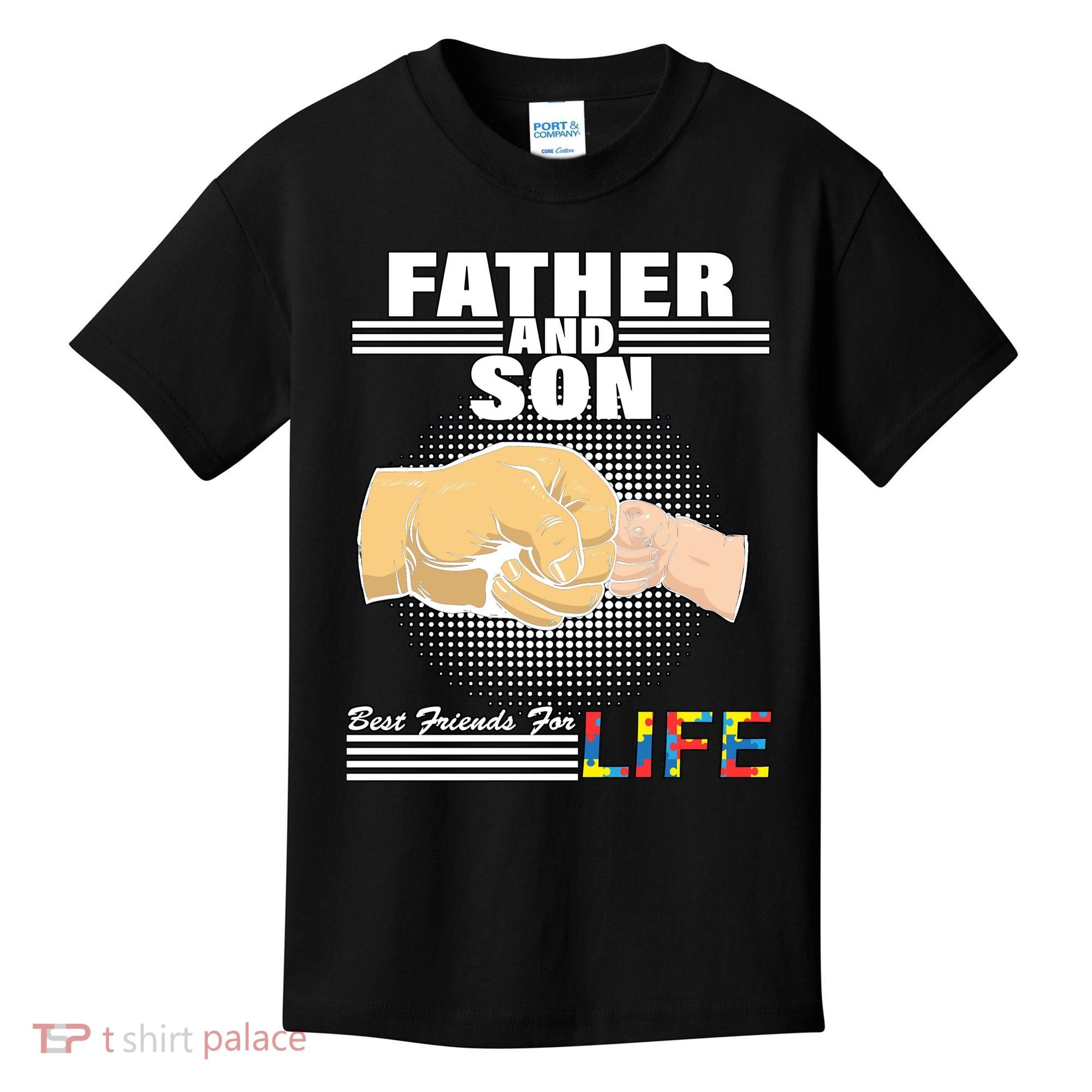 Father And Son Friends For Life Autism Awareness Kids T-Shirt