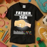 Father And Son Friends For Life Autism Awareness Kids T-Shirt thumb 3