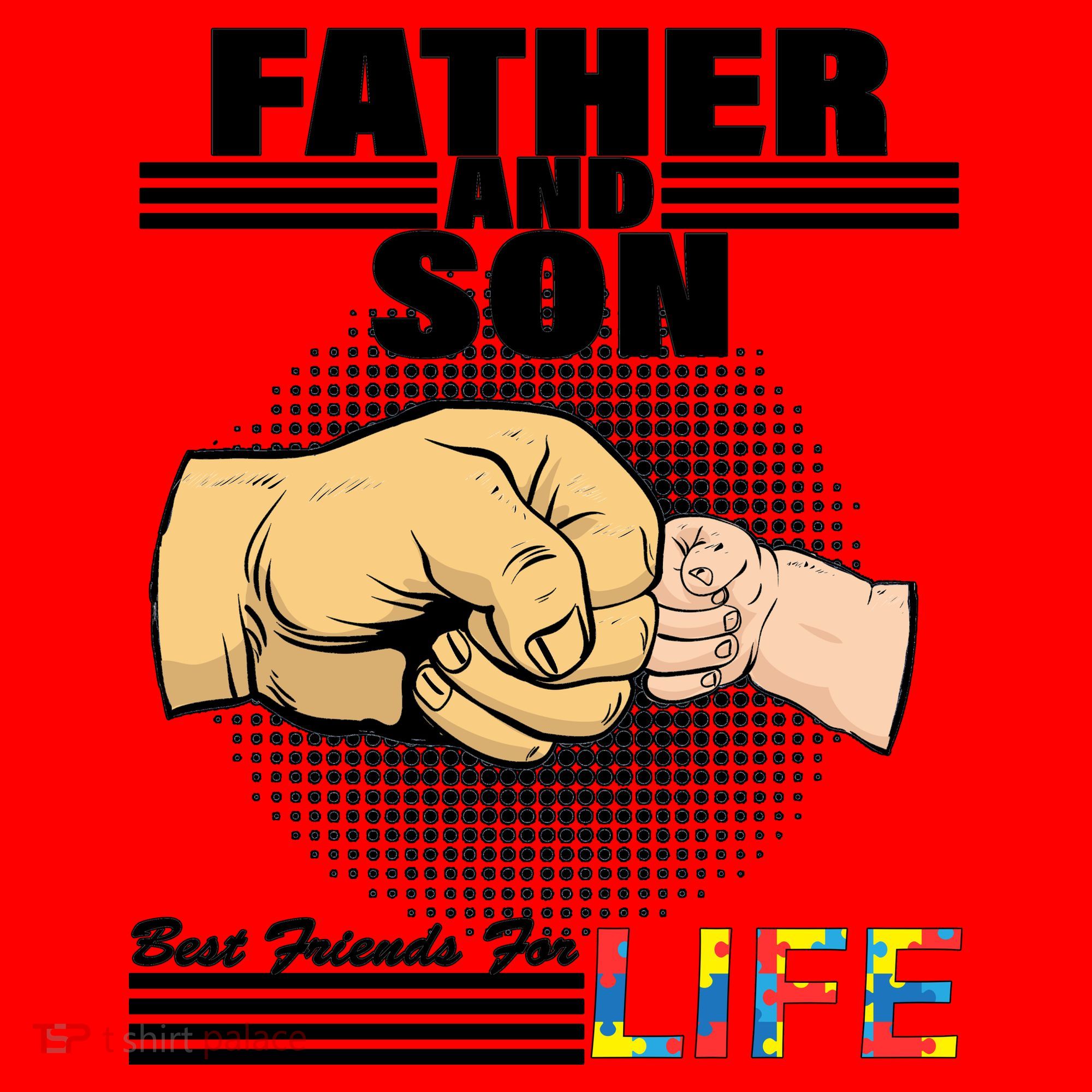 Father And Son Friends For Life Autism Awareness Santa Hat