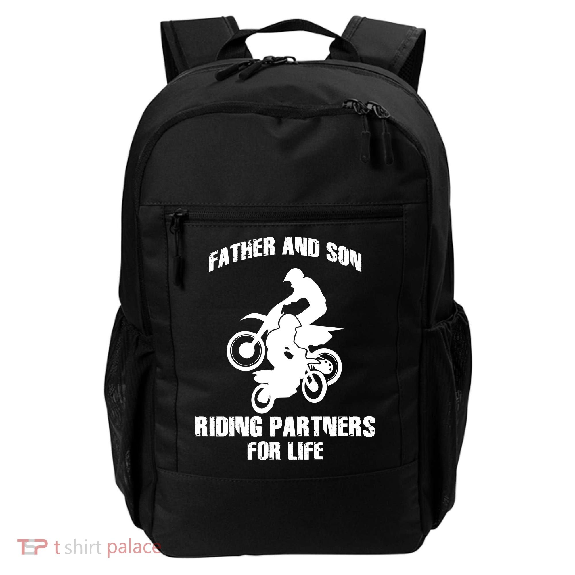 Father And Son Riding Partners For Life Motocross Backpack