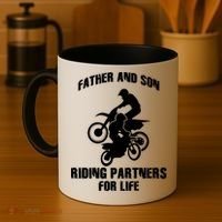Father And Son Riding Partners For Life Motocross Coffee Mug thumb 4