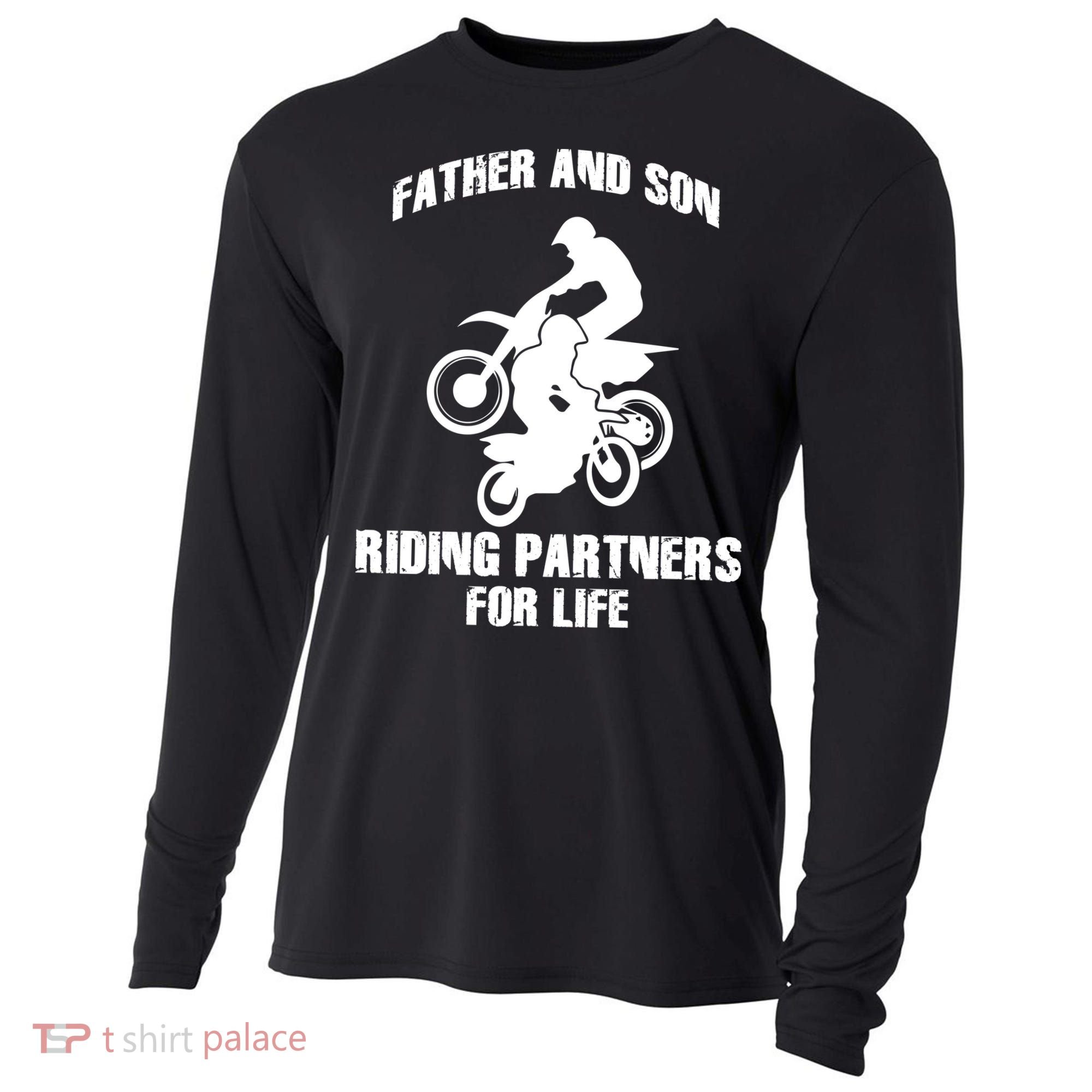Father And Son Riding Partners For Life Motocross Cooling Performance Long Sleeve Crew