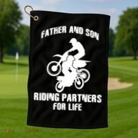 Father And Son Riding Partners For Life Motocross Golf Towel thumb 1