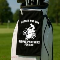 Father And Son Riding Partners For Life Motocross Golf Towel thumb 2