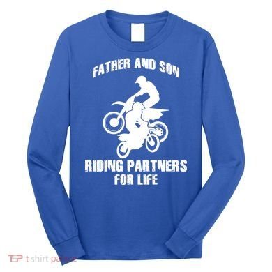 Father And Son Riding Partners For Life Motocross Long Sleeve Shirt