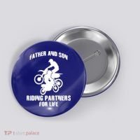Father And Son Riding Partners For Life Motocross Button thumb 0