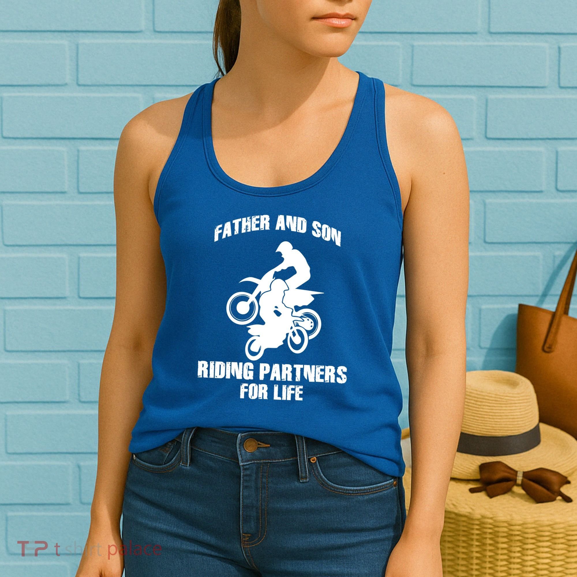 Father And Son Riding Partners For Life Motocross Women's Tank Top