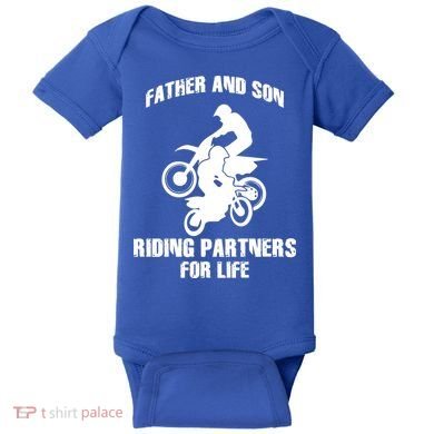 Father And Son Riding Partners For Life Motocross Baby Bodysuit