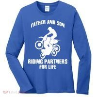 Father And Son Riding Partners For Life Motocross Women's Long Sleeve Shirt thumb 0