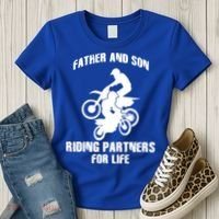 Father And Son Riding Partners For Life Motocross Women's T-Shirt thumb 3