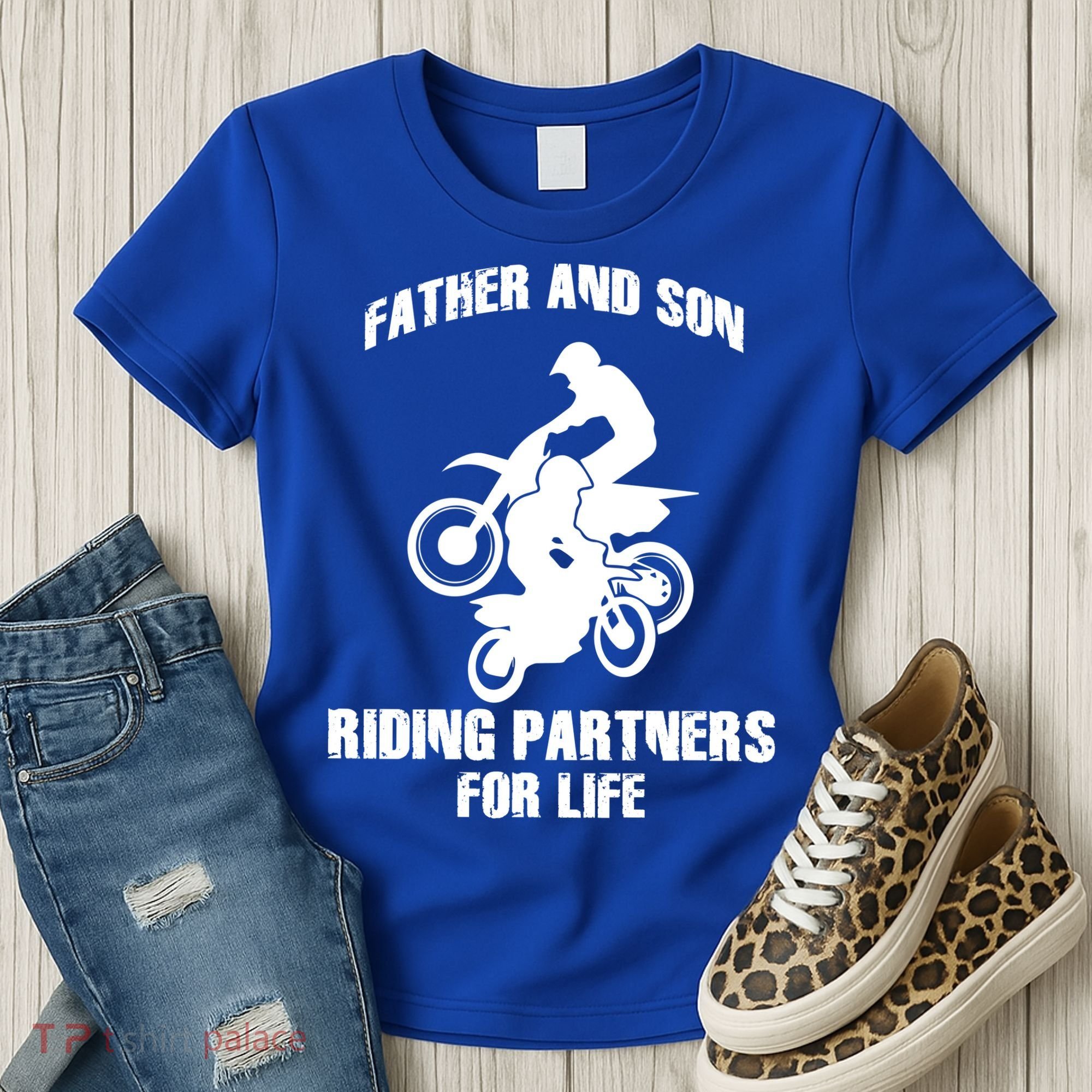 Father And Son Riding Partners For Life Motocross Women's T-Shirt