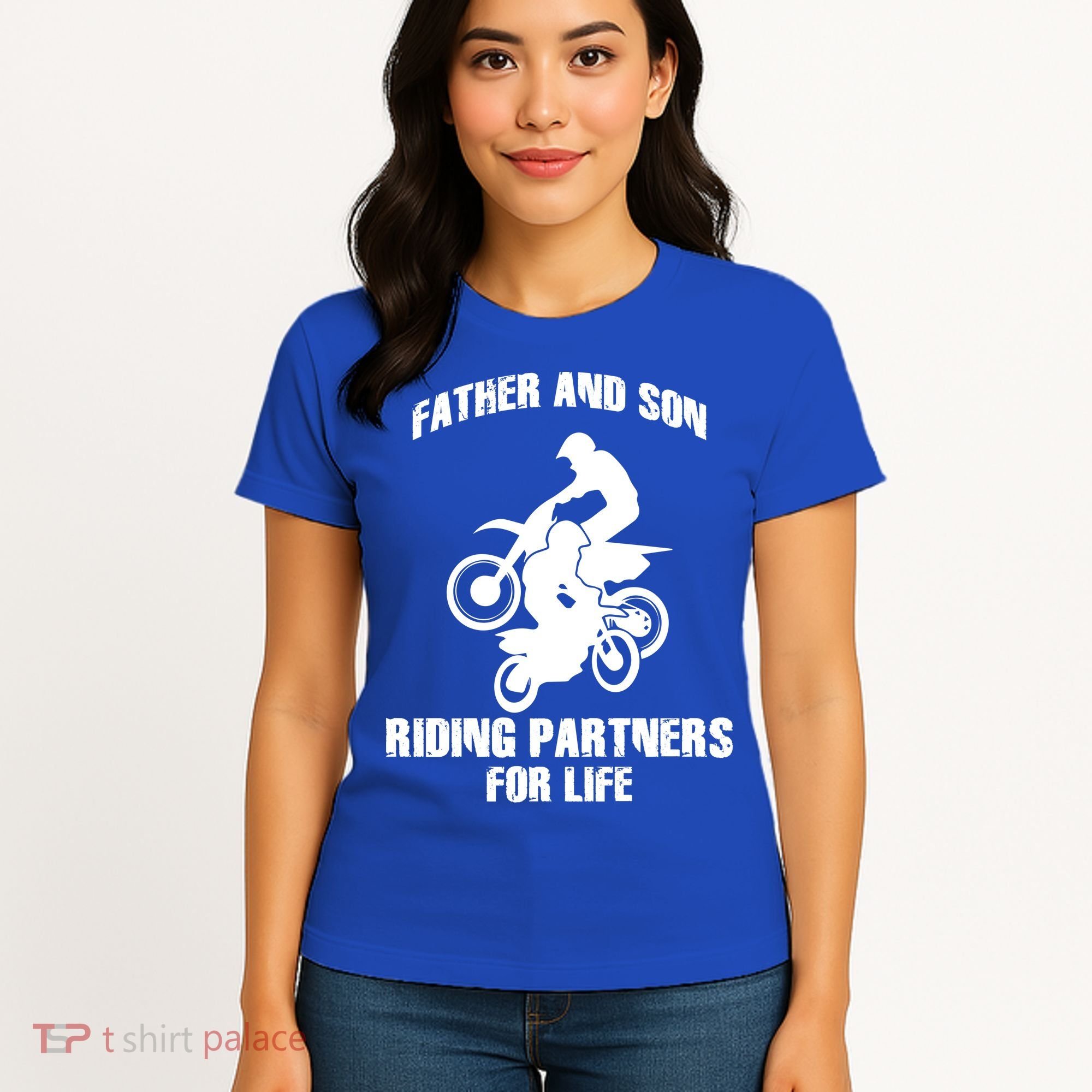 Father And Son Riding Partners For Life Motocross Women's T-Shirt