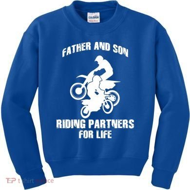Father And Son Riding Partners For Life Motocross Kids Sweatshirt