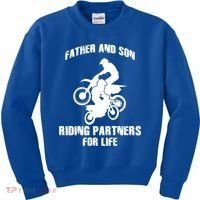 Father And Son Riding Partners For Life Motocross Kids Sweatshirt thumb 0